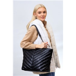 Женская сумка-шоппер из искусственной кожи, цвет черный