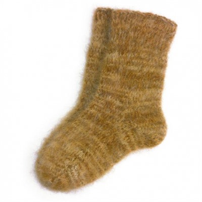 Мужские пуховые шерстяные носки горчичного цвета