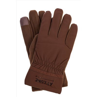 Утепленные мужские перчатки с надписью, цвет коричневый