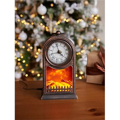 Настольные часы с эффектом искусственного камина LED Fireplace Lantern