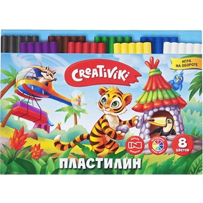 Пластилин   8цв 120 гр. ПЛ08КР Creativiki {Россия}