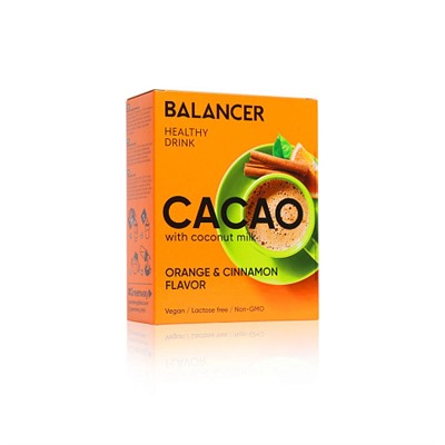 Распродажа Гринвей Какао Balancer Cacao на кокосовом молоке со вкусом «Апельсин и корица», 5 шт, срок годности 03/24