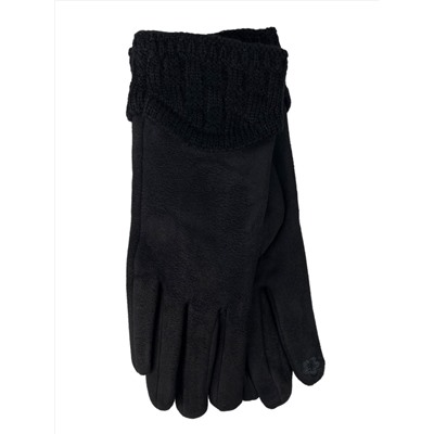 Демисезонные перчатки с манжетом, цвет черный