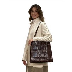 Каркасная женская сумка из искусственной кожи, цвет шоколад
