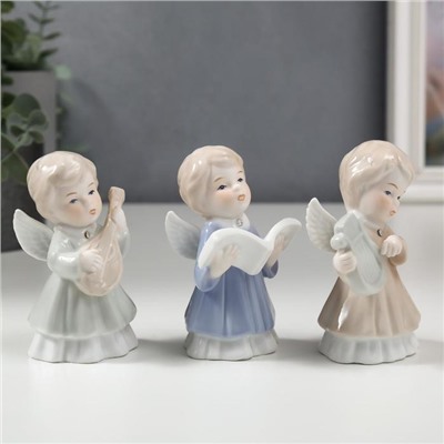 Сувенир керамика "Ангелы" набор 3 шт 10х5х5 см