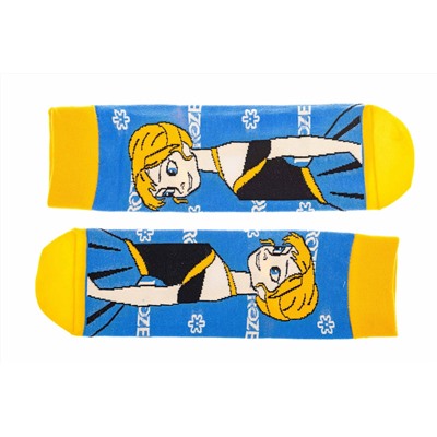 Носки с принтом из мультфильма, цвет голубой с жёлтым