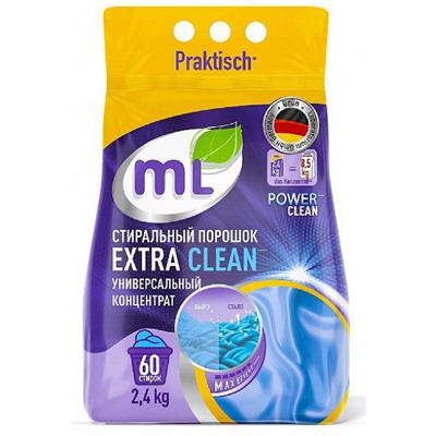 ML Стиральный порошок EXTRA CLEAN универсальный концентрат, Meine Liebe, 2,4 кг