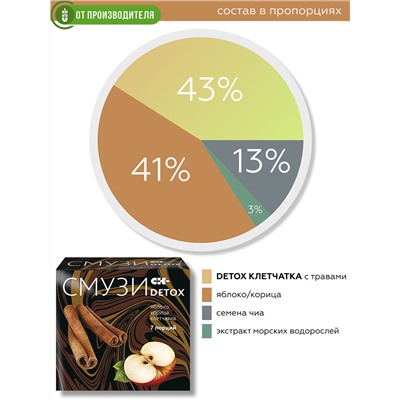 "СМУЗИ СК" "DETOX" яблоко и корица 12 г х 7 пакетиков