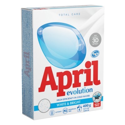 Сонца April Стиральный порошок Evolution 3D Автомат WHITE&BRIGHT 400г