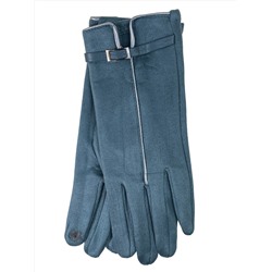 Женские демисезонные перчатки из велюра, цвет голубой