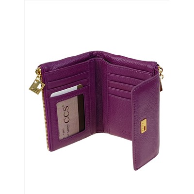 Женский кошелек из натуральной кожи, цвет фиолетовый