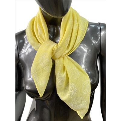 Лёгкий платок с принтом, цвет лимонно желтый