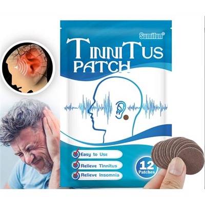 Пластырь для снятия головной боли и шума в ушах 12шт TinniTus Patch