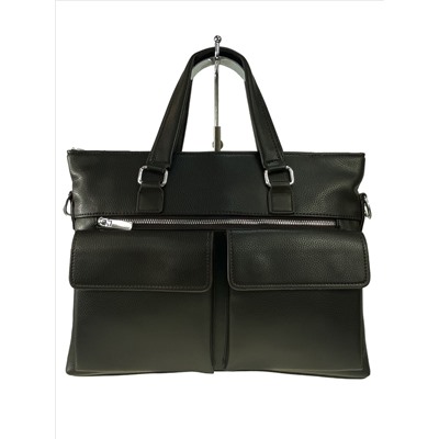 Мужская сумка-портфель из искусственной кожи, цвет коричневый