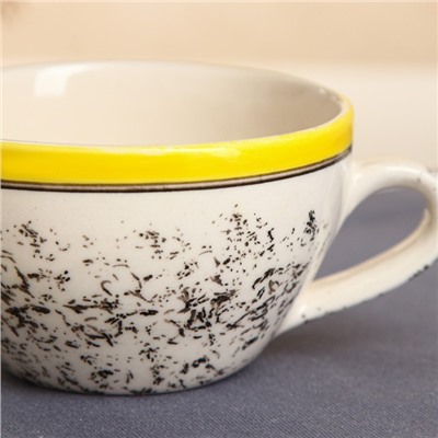 Чашка керамическая "Крошка", 200 мл, жёлтая, 1 сорт, Иран