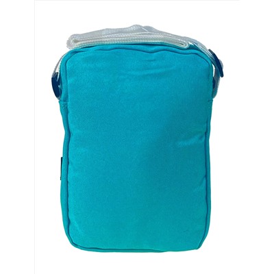 Мужская сумка из текстиля, цвет голубой с белым