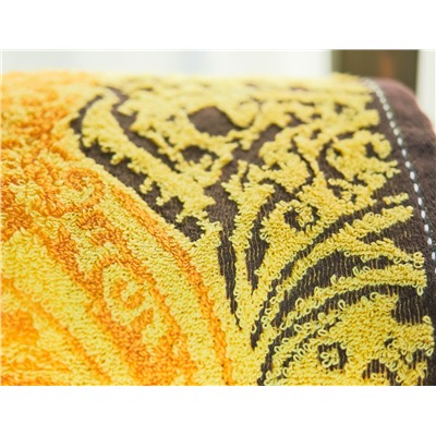Полотенце махровое Oriental gold, орнамент, желтый
