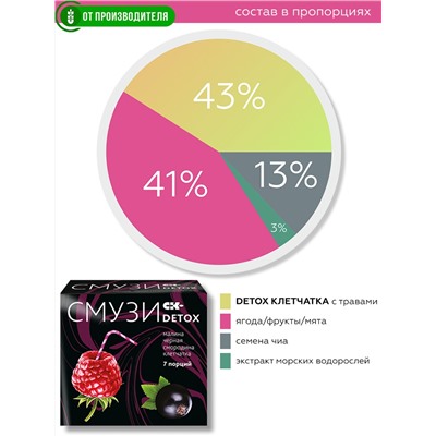 "СМУЗИ СК" "DETOX" малина и чёрная смородина 12 г х 7 пакетиков