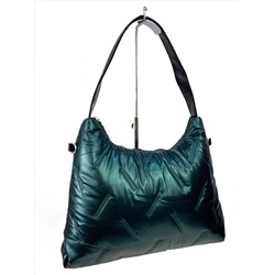 Женская сумка-шоппер из водооталкивающей ткани, цвет зеленый металлик