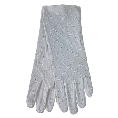 Элегантные женские перчатки из хлопка, цвет белый