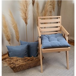 Подушка на стул серо-голубая