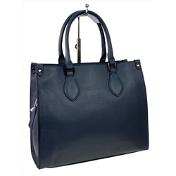 Женская сумка тоут из натуральной кожи, цвет синий