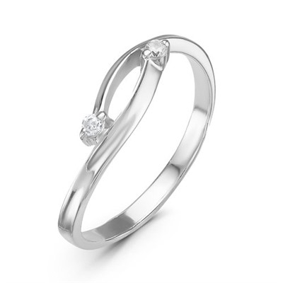 Серебряное кольцо с бесцветными фианитами 449