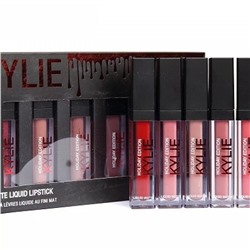 Помада жидкая матовая Kylie Holiday Edition Liquid Matte Lipstick (6шт) В черный колпачок