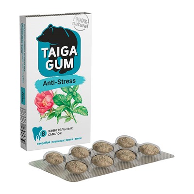 TAIGA GUM “Anti-Stress” Смолка в растительной пудре БЕЗ САХАРА