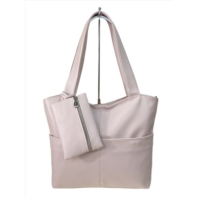 Женская классическа сумка из искусственной кожи, цвет серо-бежевый