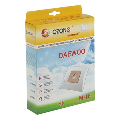 Синтетический пылесборник Ozone micron M-16, 5 шт (Daewoo)