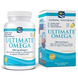 Nordic Naturals | Omega 3 Fish Oil - 1280мг, 60 Капсул (2капс)