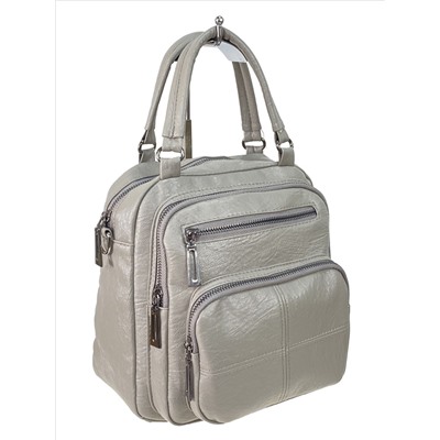 Женская сумка-рюкзак трансформер из искусственной кожи, цвет серый