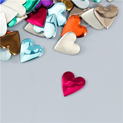 Декор для творчества металл "Сердца" разноцветные набор 100 шт 1,2х1,2 см