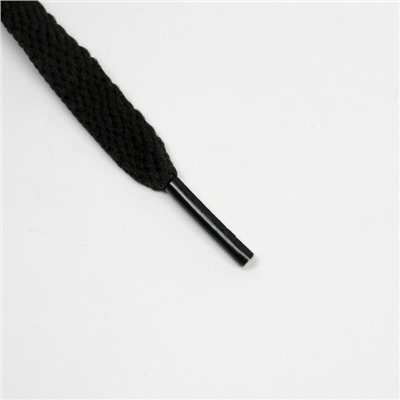 Шнурки плоские 7 мм, 160 см, цвет чёрный, пара