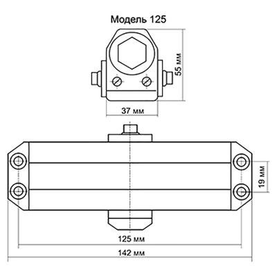 KORAL Доводчик дверной, морозоустойчивый, HD-125 (0-40кг) белый