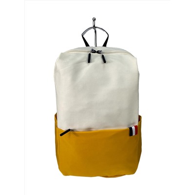 Молодежный рюкзак из текстиля, цвет молочный с желтым