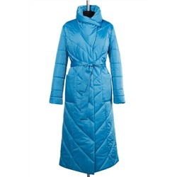 05-1718 Куртка женская зимняя (пояс) (синтепон 300) Плащевка голубой