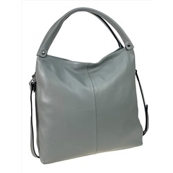 Женская сумка из натуральной кожи цвет серо-голубой