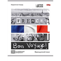 Тетрадь КЛЕТКА 48л. ФРАНЦУЗСКИЙ ЯЗЫК «КОНТРАСТЫ» (Т48-1422) эконом-вариант, б/о