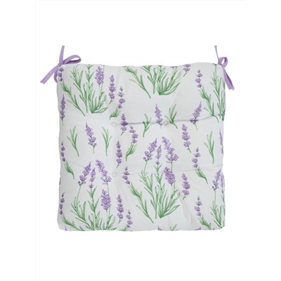 Подушка на стул Lavender, волокно полиэфирное, цветы, фиолетовый