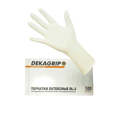 Перчатки латексные тонкие DEKAGRIP размер XL неопудренные св-желт (DL-3) /*50пар (цена за пару)