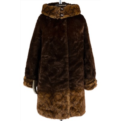 02-1250 Пальто шуба искусственная женская SALE Искусственный мех Янтарь-коричневый