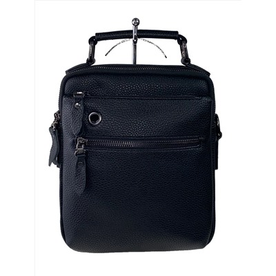 Мужская сумка-планшет из фактурной натуральной кожи, чёрный цвет