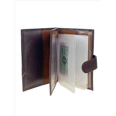 Обложка для автодокументов и паспорта из экокожи, цвет коричневый