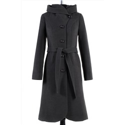 02-1197 Пальто женское утепленное (пояс) Кашемир серый