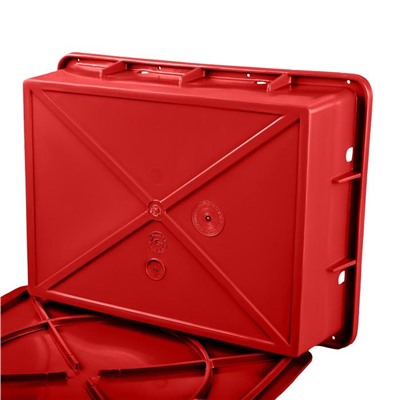 Ящик пластиковый, 306П, 53,2х40х14,1см, красный, без крышки