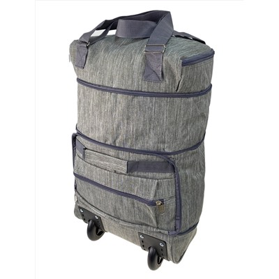 Дорожная сумка - трансформер на колесах из текстиля, цвет серый