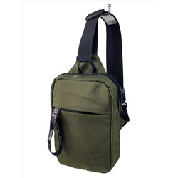 Мужская сумка-слинг из текстиля, цвет зеленый