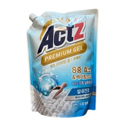 Концентрированный гель "Act’z Premium Gel" для стирки белья для машин с вертикальной и горизонтальной загрузкой (аромат мяты) 1 л. мягкая упаковка с крышкой